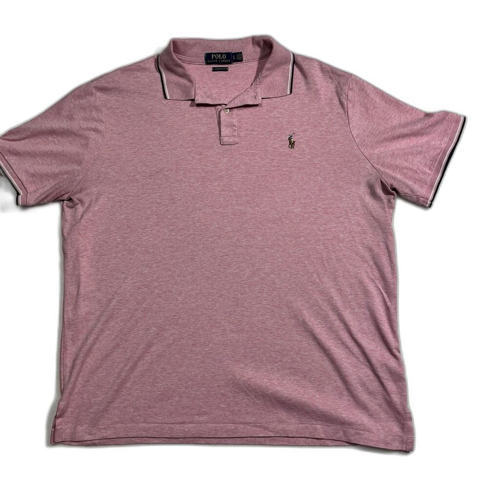 Polo Ralph Lauren Classic Fit Polo Shirt Short Sleeve Men's Large Pink Pony Logo